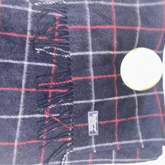 Burberry Navy Vintage Plaid Cashmere‎ Scarf - Picture 5 of 6
